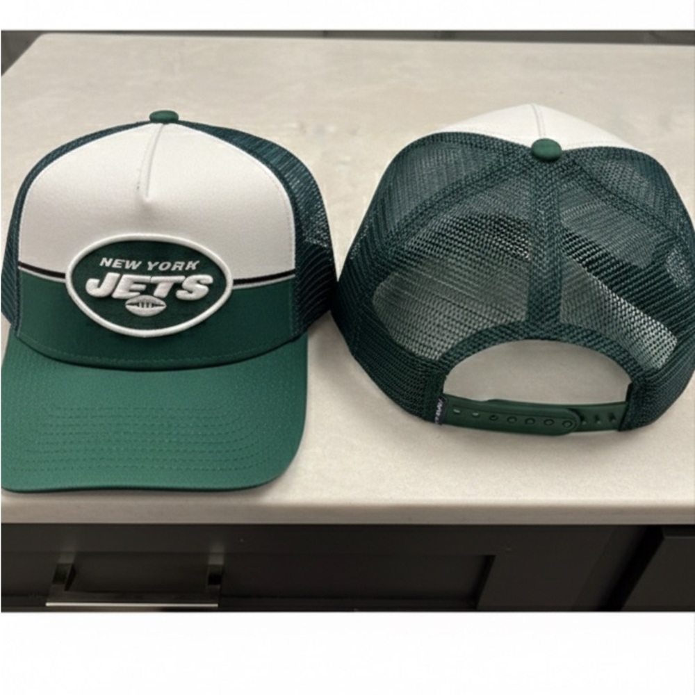 New York Jets Trucker Hat Green White Mesh Snapback Adjustable OSFA